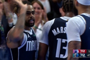 一打一个准！拉塞尔发威包揽球队关键6分 帮助球队顽强追平